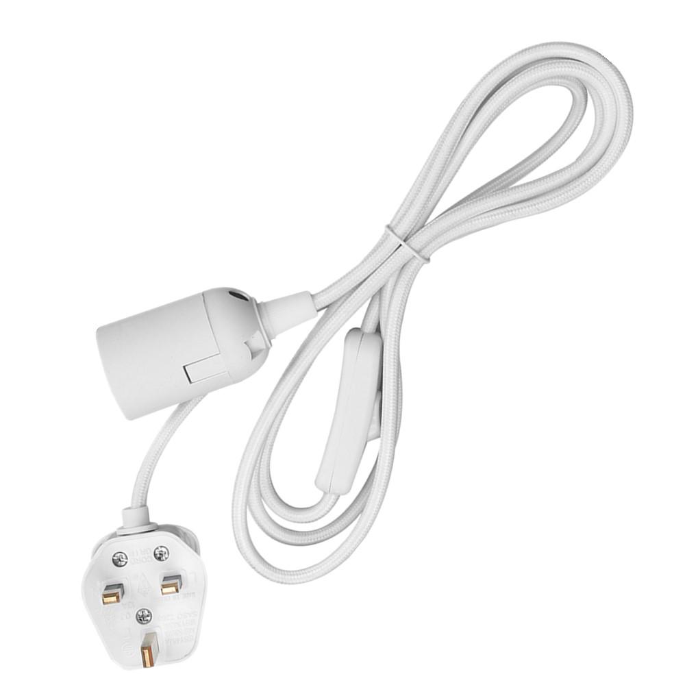 

Держатель цоколя лампы, кабель питания 3/4 м E27 UK, подвесной светодиодный светильник, лампочки, адаптеры для шнура с выключателем 220 В 2M Wire Length бежевый