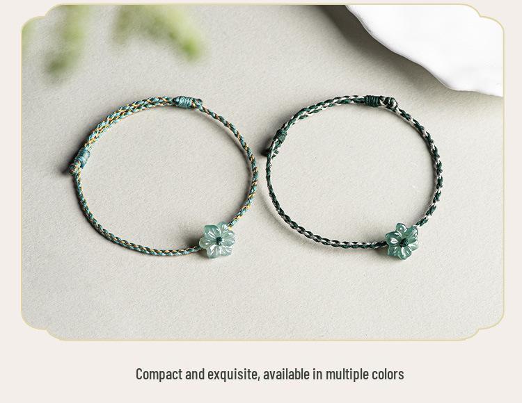 A-Qualität Blauer Jade-Orchidee Handgewebtes Unisex-Armband