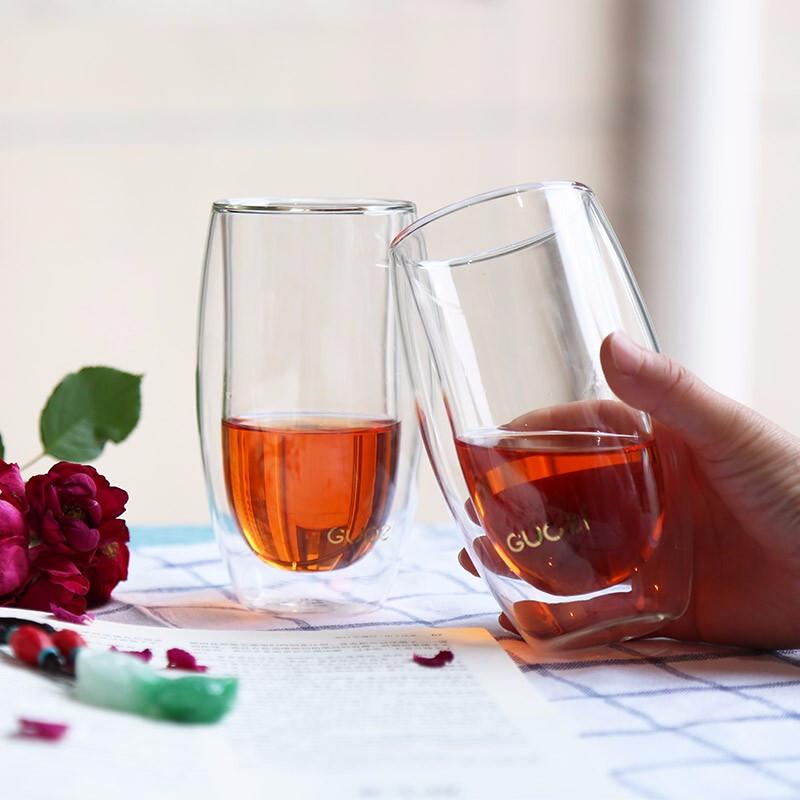 

FUGUANG GZ-S34 Floral Glass Couple Mug Set