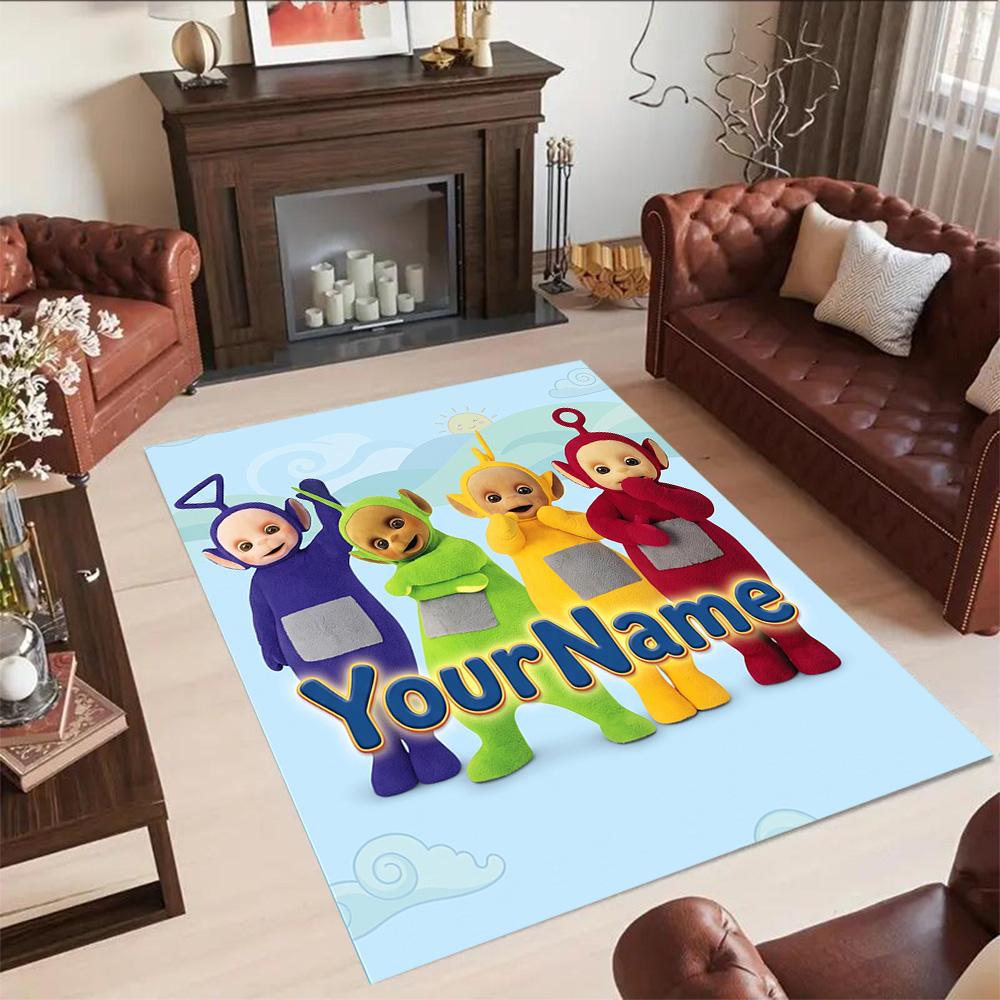 Teletubbies Customized Name Carpet Suitable for Entryway Decorate room Outdoor Game Room Antislip Carpet Decorate Offices Gift for Festivals