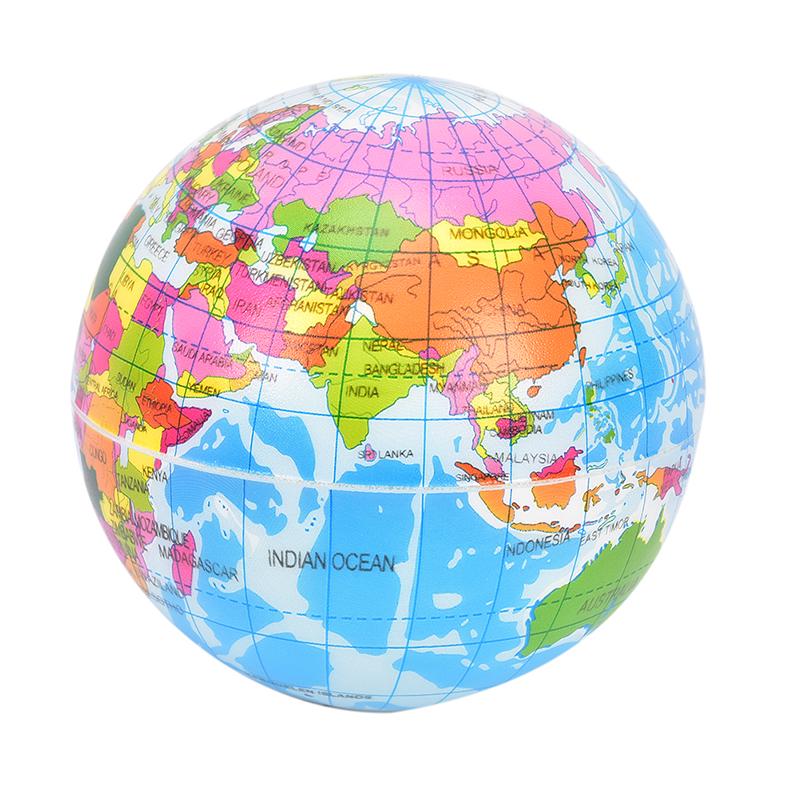 Stress Relief Vent Ball World Map Squeeze Hand Wrist Exercise Geograpy Learning