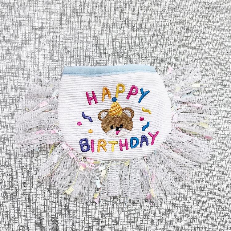 2 ADET Doğum Günü Aksesuarları Evcil Kedi Köpek Doğum Günü Partisi Atmosfer Seti Doğum Günü Şapkası Eşarp Köpek Önlüğü Salya Önlüğü File Evcil Hayvan Yavru Kedi Aksesuarları