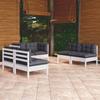 6 Pcs Garden Set with Cushions Solid Pine Wood