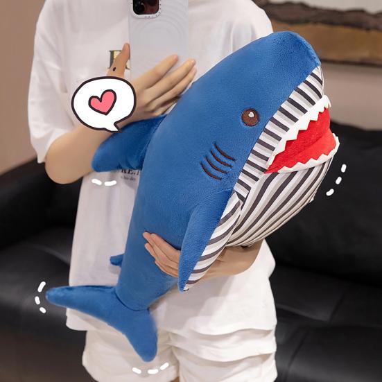 Giant Plush Shark Pillow 100cm Soft Fluffy Stuffed Animal for Cuddling & Sleeping Big Huggable Shark Toy for Kids Adults