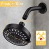 1pc High Pressure Shower Head, Bathroom Powerful Showerhead With Strong Spray, Small Silicone Nozzles, Universal Fit Works With
