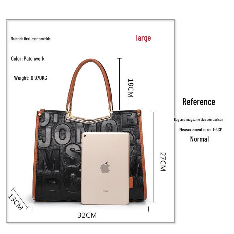 Qian Dian 2025 Snygg Mångsidig Handväska för Kvinnor - Stor Kapacitet Äkta Läder Damväska