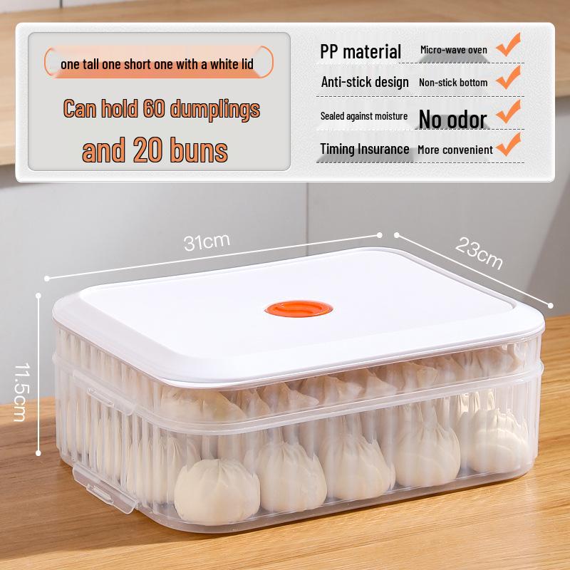 Dumpling & Wonton Freezer Storage Box for Fresh-Keeping and Quick-Freezing Noodles