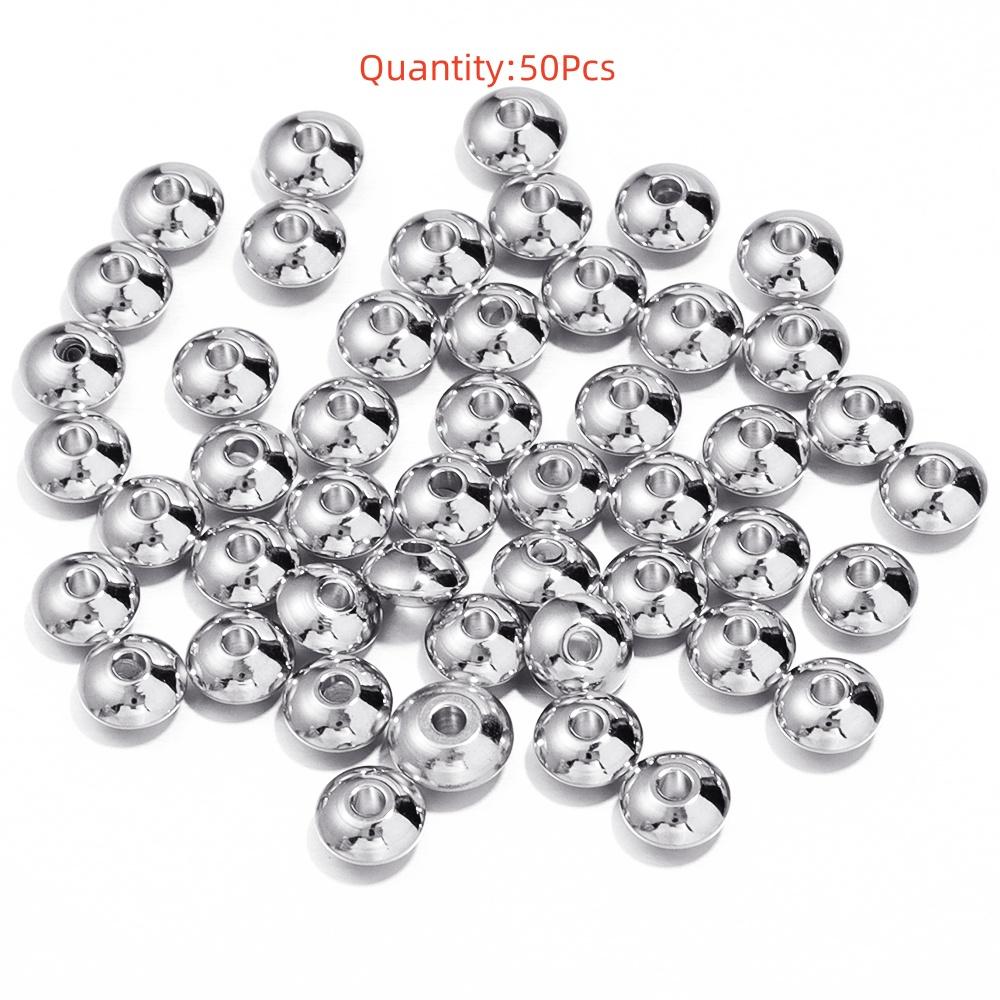 High Quality Stainless Steel Beads Square Round Wheel Shaped Loose Spaced Beads For DIY Charms Bracelet Jewelry Accessories