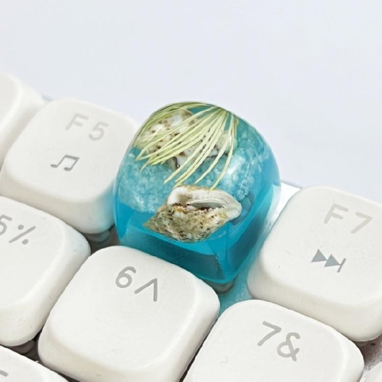 Clear Keycaps Featuring Underwater And Ocean Creature Pattern For Mechanical Keyboards Switches Decoration