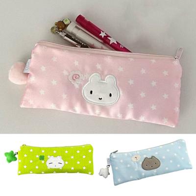 Student Stationery Bag Star Pattern Multi-Tiered Design Zipper Closure Sustainable Desk Organizer School Supplies