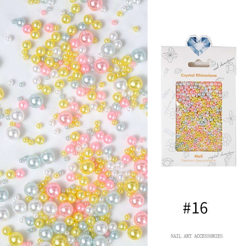 Pearl Nail Art Highlight Pearl 1.5Mm-4Mm Round Pearl Mixed Japanese Matte Gold Matte Silver Jewelry