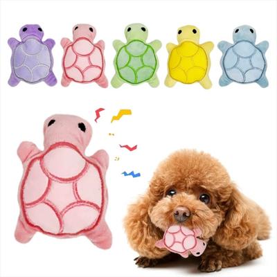 Mini jouet en peluche mignon de chien tortue, jouet sonore couinant pour la dentition du chien, doux et sûr, bon pour la santé dentaire, adapté aux chiots