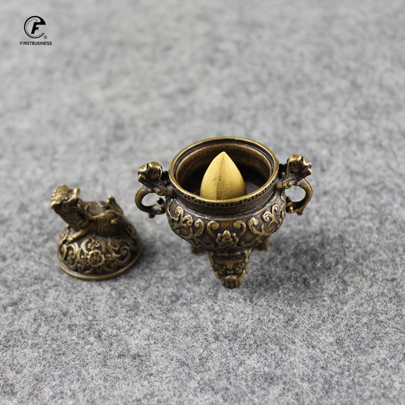 Antique Bronze Mythical Beast Incense Or Burner Creative Home Decor Mini Incense Censer Backflow Incense Burner Use Home Office