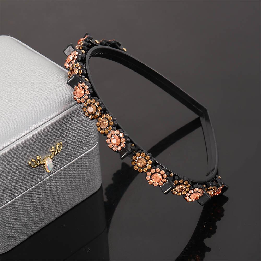 Rutschfester Koreanischer Stil Strassstein Blume Haarbruch-Artefakt Schwarze Geflochtene Haarspange Styling-Werkzeug Zähnchen-Clip Geflochtener Kopfreif