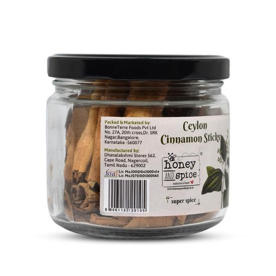 Mel e Especiarias Canela do Ceilão em Pau Orgânica do Sri Lanka - 50 Gramas (Cascas/Rolos Srilankeses Verdadeiros), 100% Natural | Grau H1