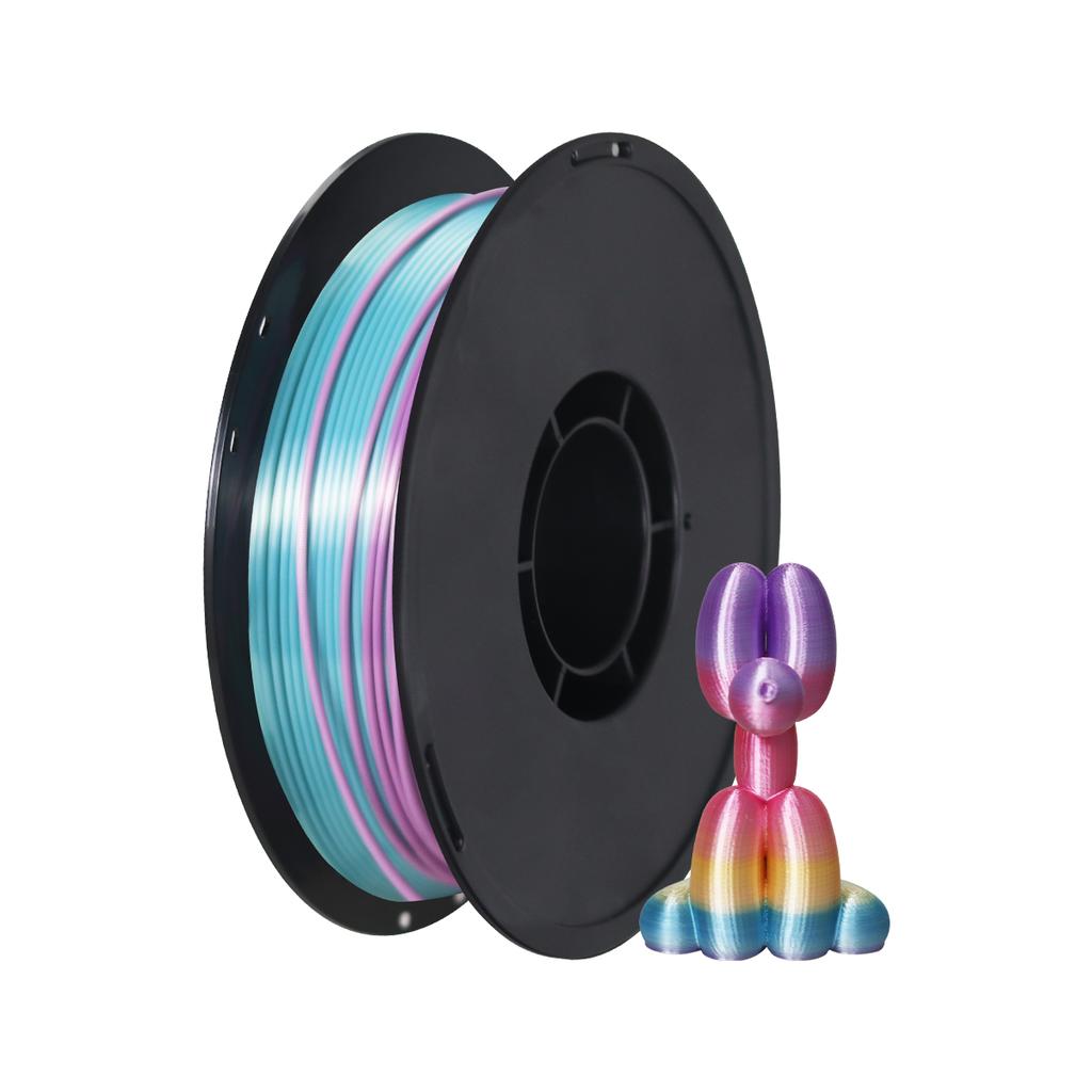 Gradient Rainbow Color PLA Filament 1.75mm 3D Printer Filament 1kg (2.2lbs) Translucent PLA Silk Matte Glitter Gradient Filament