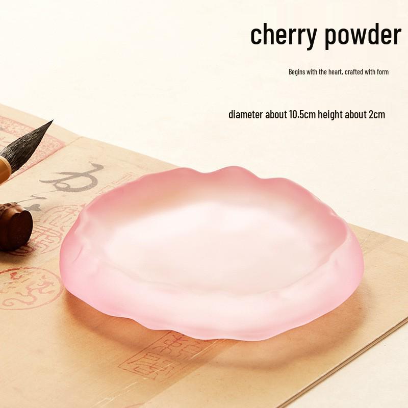 Small Crystal Ink Dish for Calligraphy – Chinese Painting Water Bowl and Brush Rest.