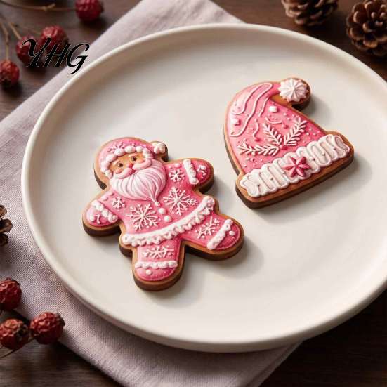 Christmas Tree Garland Decor Pieces 12/24/36Pcs Pink Gingerbread Wooden Ornaments, Xmas Hanging Decorations, Holiday Souvenirs for Seasonal