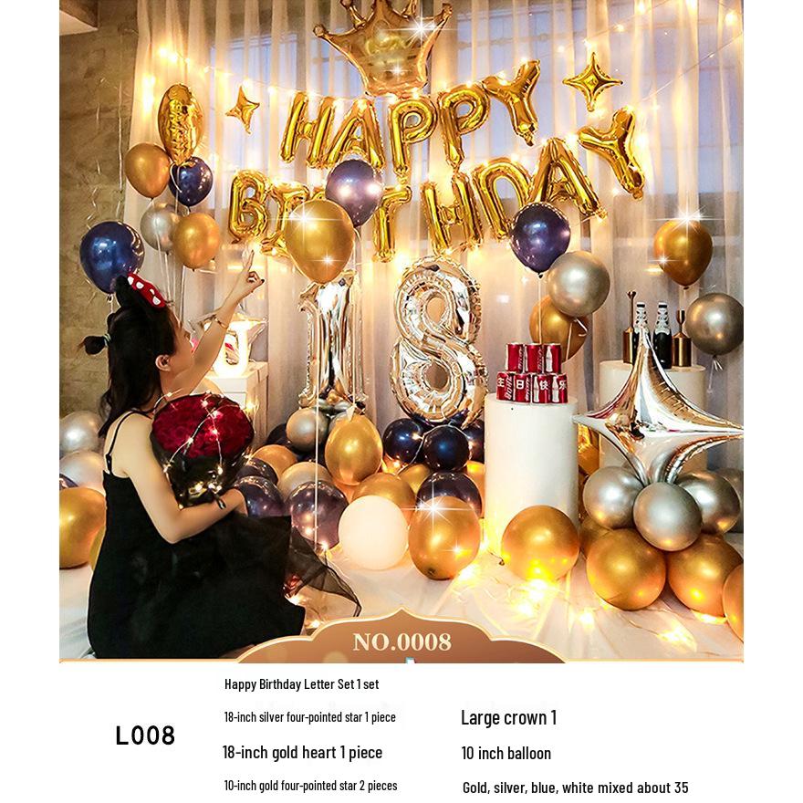 Romantic Birthday Balloon Set: High-End Decorations for Boyfriend or Girlfriend