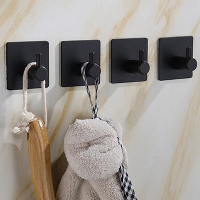 Durable Single Hook Clothes and Hats No Punching Agrafe Wall Mounted Creative Metal Hanger Strong Adhesive Bathroom Accessories