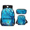 Mondo Subacqueo Zaino Portapenne Borsa a Spalla Set 3pz Versatile Cartone Animato Grande Capacità Ragazzo e Ragazza Scuola Compleanno Miglior Regalo