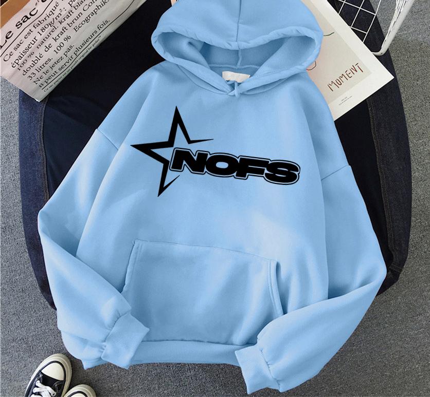 Winter Fashion Womens Hoodie NOFS Print Pullover Streetwear Hoodies Women Hip Hop Fleece Harajuku Y2K Unisex Sweatshirts Tops