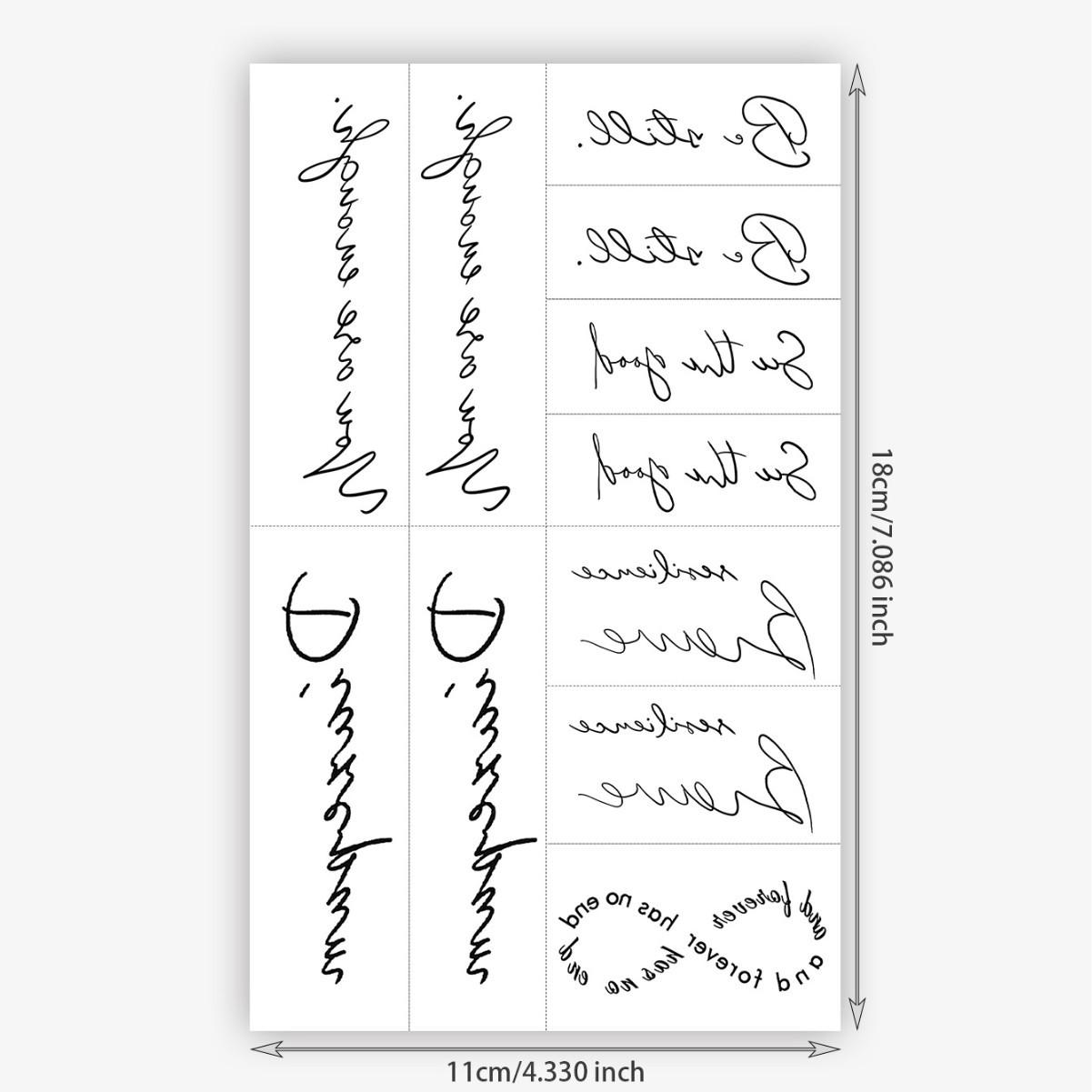 Healing English Short Sentence Tattoo Stickers Waterproof And Sweatproof Niche High-End Waist And Abdomen Scar Temporary Tattoo 11*18