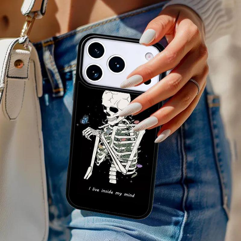 Aesthetic Skeleton Phone Case For iPhone 17 Air 14 15 13 12 Max Cover For Apple 14 15 16 16e 11 Pro Max Plus Coque