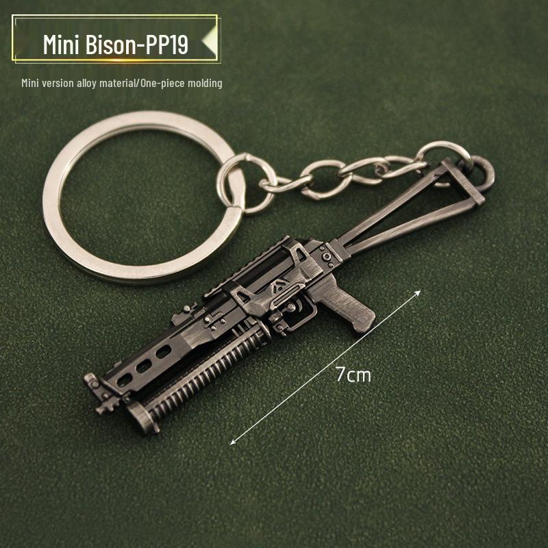 PUBG Chicken Dinner Mini Legierung Schlüsselanhänger: RPG, Raketenwerfer, Desert Eagle, Revolver, SVD, Beretta Waffenanhänger.