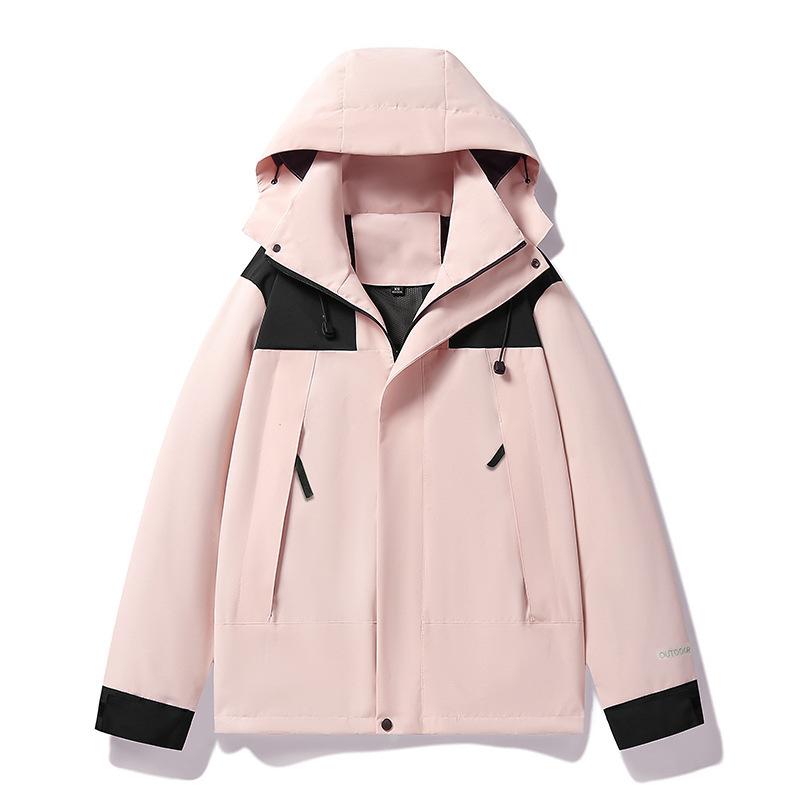 Spring and Autumn Women's Outdoor Single-layer Windproof Assault Single Coat with Removable Hood Casual Sports Coat Jacket
