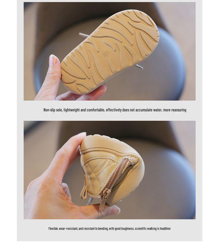 Weiche Sohle Kurze Stiefel für Jungen & Mädchen - Fleecegefütterte Baby Lauflernschuhe & Warme Winter Schneestiefel