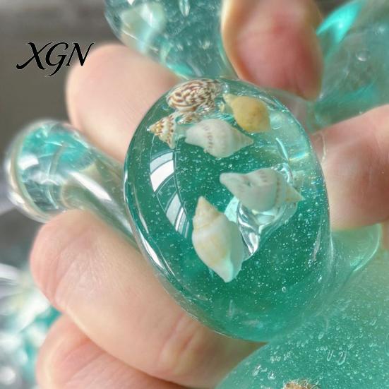 Stress Reducing Fidget Toy 1/2Pcs Ocean Beach Ball Anxiety Relief Clear Squeeze Shell with Seashells Inside Office Workers Relaxation Sensory