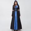 Halloween Costume Masquerade Witch Reaper Cosplay Blue and Black Print Costume