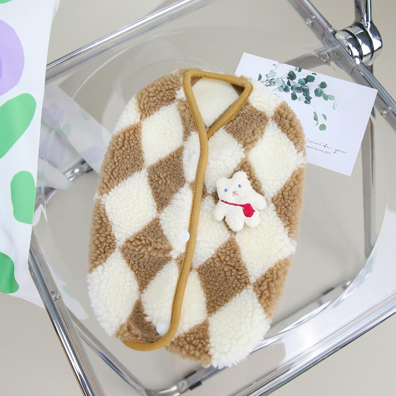 

Одежда для собак Чихуахуа Полосатый кардиган для домашних животных Свитер для домашних животных Щенок Пальто Медведь Клетчатый жилет Одежда для собак Котенок Собака Теплое пальто Аксессуары для кошек и собак Одежда для домашних животных L