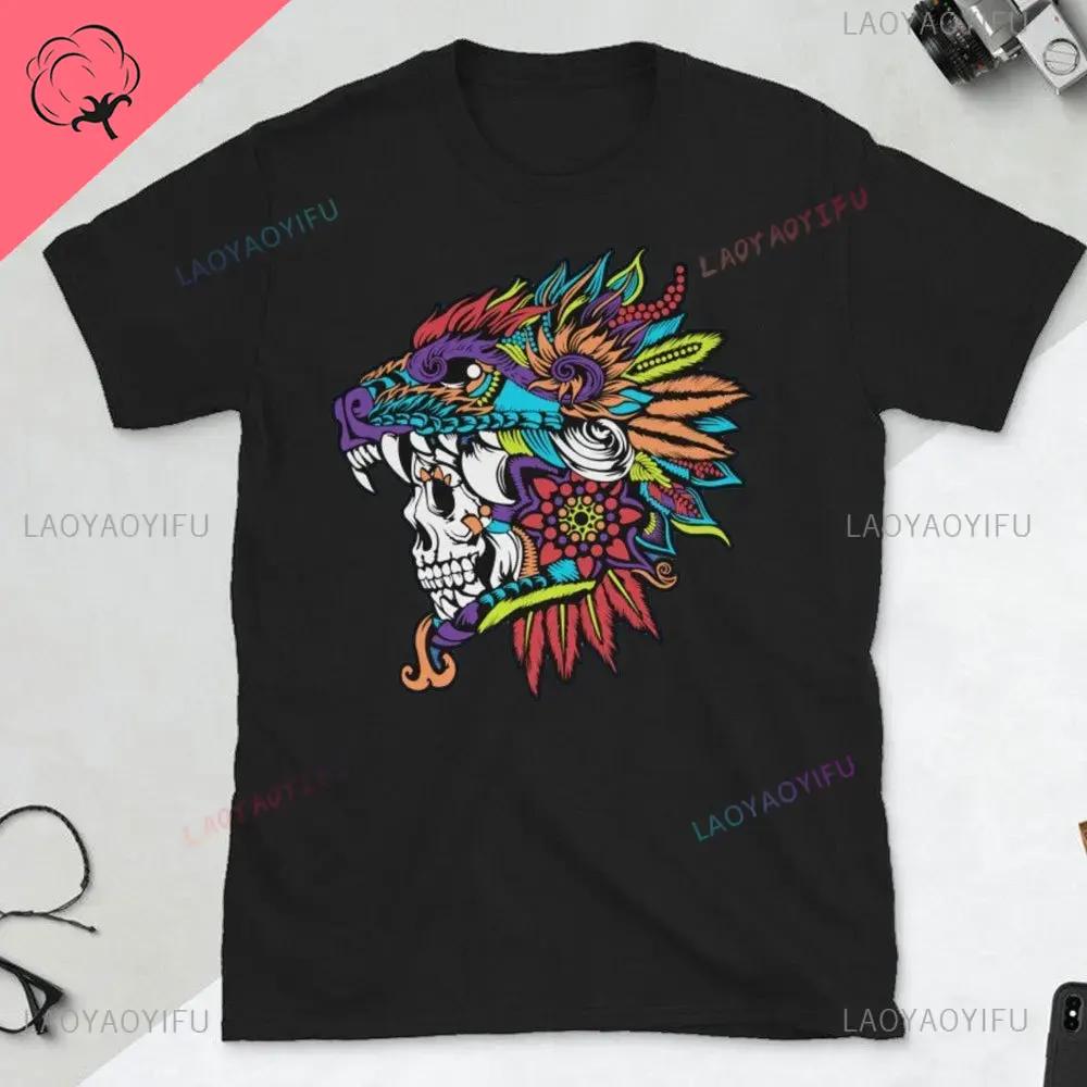 Tlaloc Quetzalcoatl Aztéčtí Bohové Starověcí Bohové Mexické Tričko Pánské Aztécké Tričko Aztécký Potisk Trička z Mexika Mexické Oblečení Muži