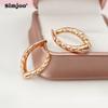 SIMJOO Beliebte Zirkon Ohrringe Nischen Design Horn Gewellte Ohrringe