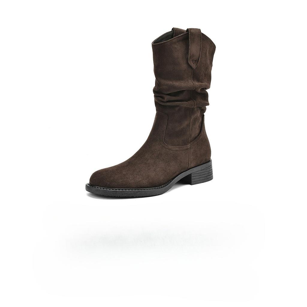 Dui Dui Laarzen Dames Schoenen: Nieuwe Retro Korte Laarzen met Dikke Hakken en Enkellaarzen