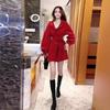 Autumn and Winter New Fashionable Versatile Lantern Sleeve Jacket Women's Medium and Long Thickened Trench Coat