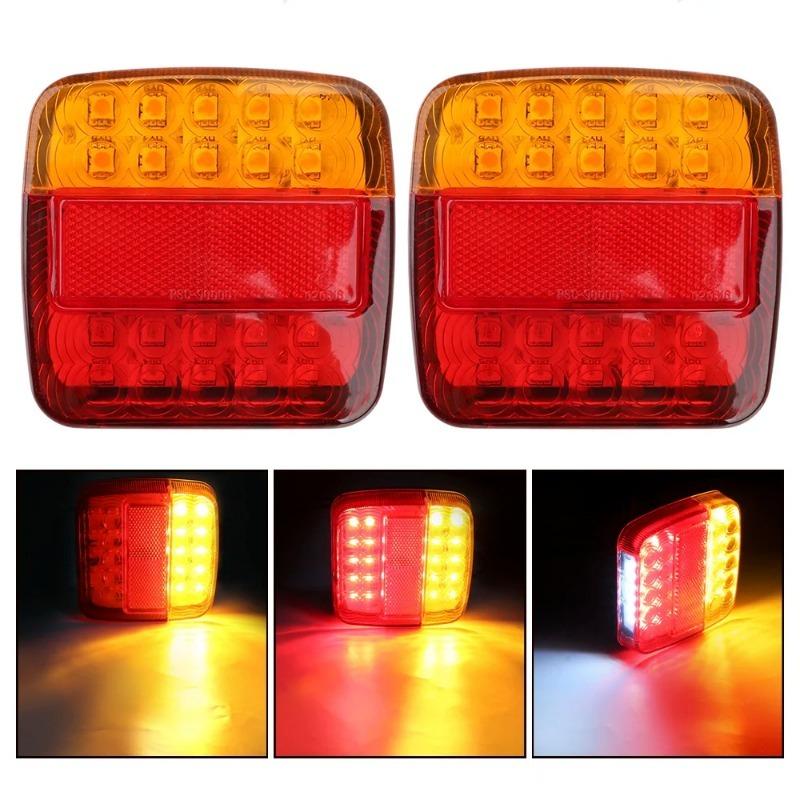 1PC/2PCS 12V Taillight Turn Signal Indicator 26 LEDs Tail Light Car Number Plate Light Rear Reverse Brake Stop Lamp Trailer Truck Caravan
