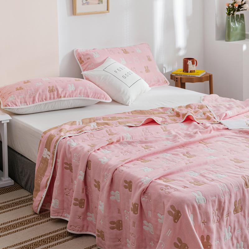 New Pure Cotton Six Layer Gauze Towel, Duvet Sheet, Double Air Conditioning Blanket, Annual All Cotton Sofa Towel, Seasonal Lunch Break Blanket