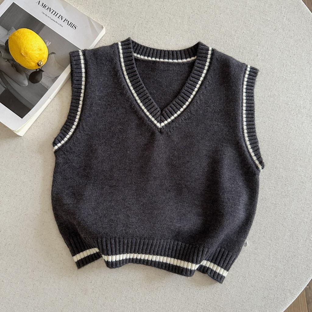 Boys Cotton Knit Vest Spring Autumn Preppy