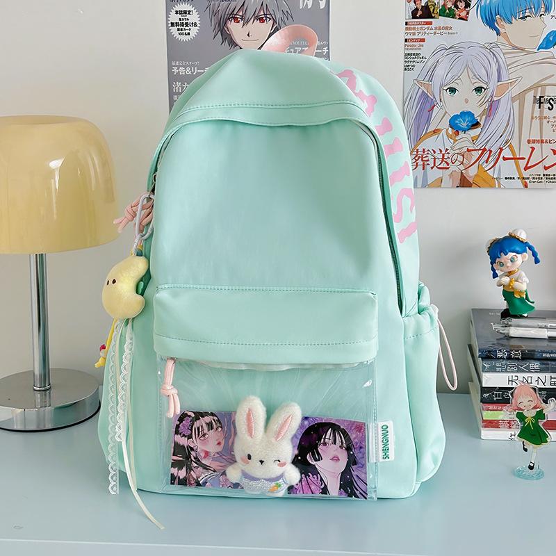 School Bag New College Style Fresh and Sweet Dopamine Candy Color Transparent Bar Junior High School Backpack