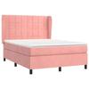 3129212 vidaXL Divan Bed with Mattress Pink 140x190 Cm Velvet