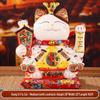 Automatic Waving Ceramic Lucky Cat Figurine - Perfect for Housewarming, Cash Register, or Living Room Decor