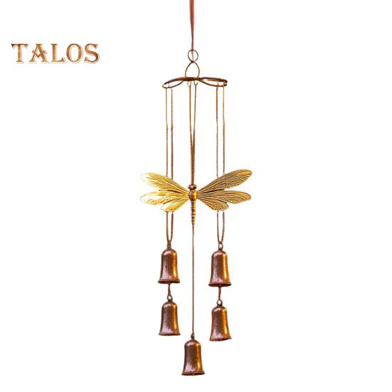 

Винтажный колокольчик стрекозы, устойчивый к погодным условиям, для внутреннего и наружного использования, для патио, металлический подвесной колокольчик стрекозы, украшение для украшения ветра B