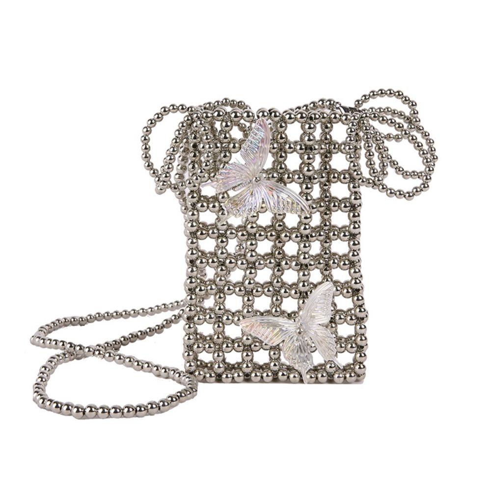 Shiny Crossbody Phone Pouch Acrylic Storage Bag Bohemian Mini Square Bag  Summer