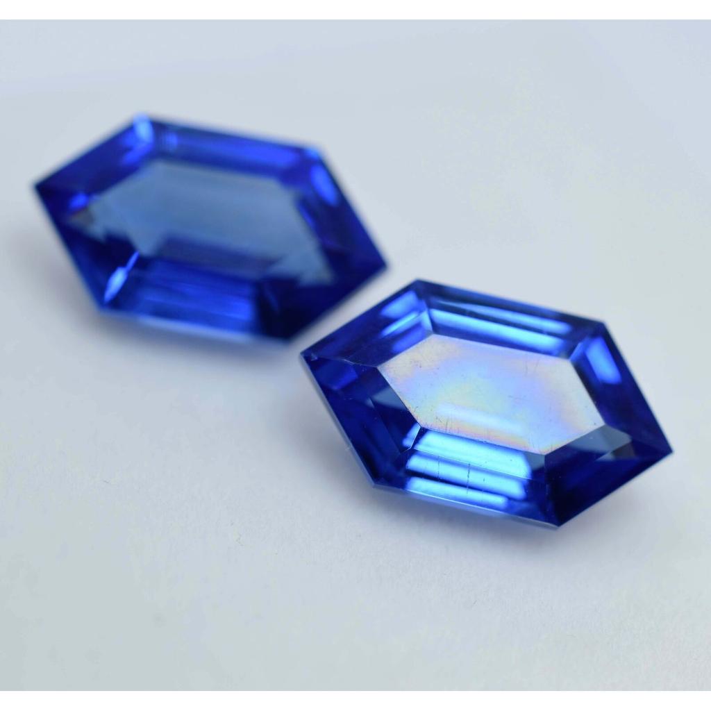Natural Blue Tanzanite Loose Gemstone 18.50 Ct Fancy Cut Pair for Jewelry Making and Gem Collections