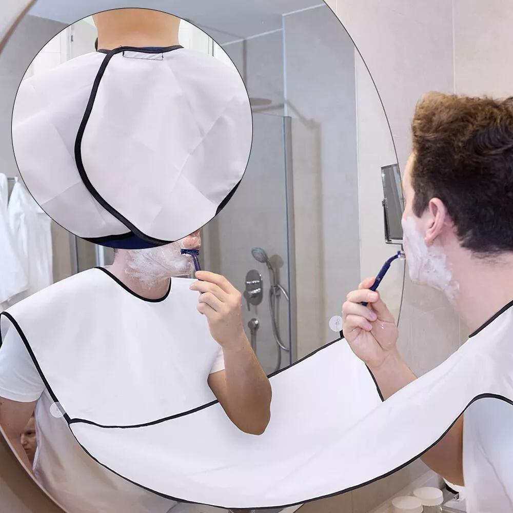 Male Shaving Apron Beard Catcher Cape Care Bib Face Shaved Hair Adult Bibs Shaver Cleaning Hairdresser Gift for Man Clean Apron