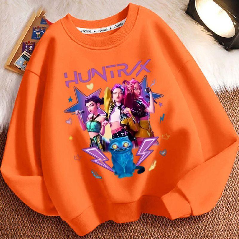 Kinder-Mode Hexenjagd Team Rundhals-Hoodies für Herbst und Winter, Lockere Langarm-Freizeitjacken für Jungen und Mädchen