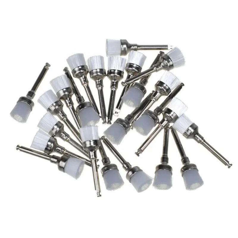 100Pcs Dental Prophy Brushes Polishing Polisher Disposable Latch Type Mixed Color Plat Used For Stain Removal And Polish